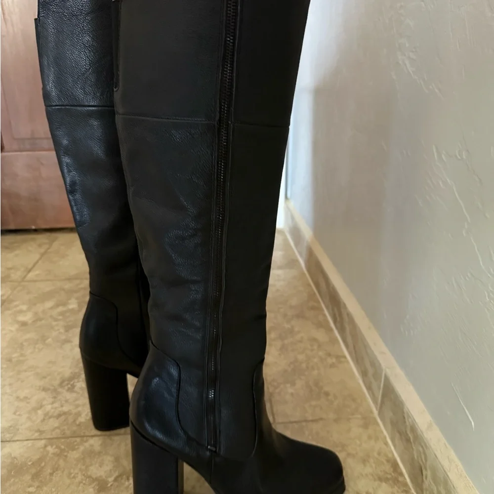 Circus by Sam Edelman Black Platform Knee High Boots Block Heel Size 8.5